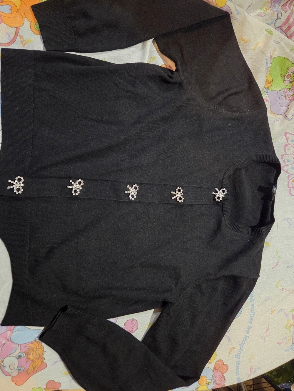 The Limited Black Cardigan with Rhinestone Detail XL